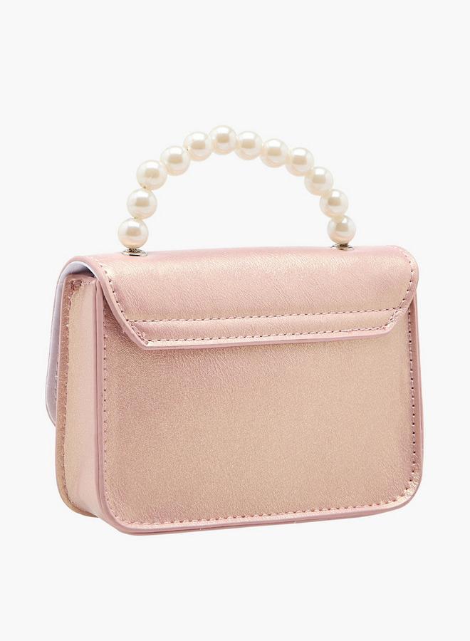 Barbie Bow Accent Crossbody Bag with Strap Handle - Image 4